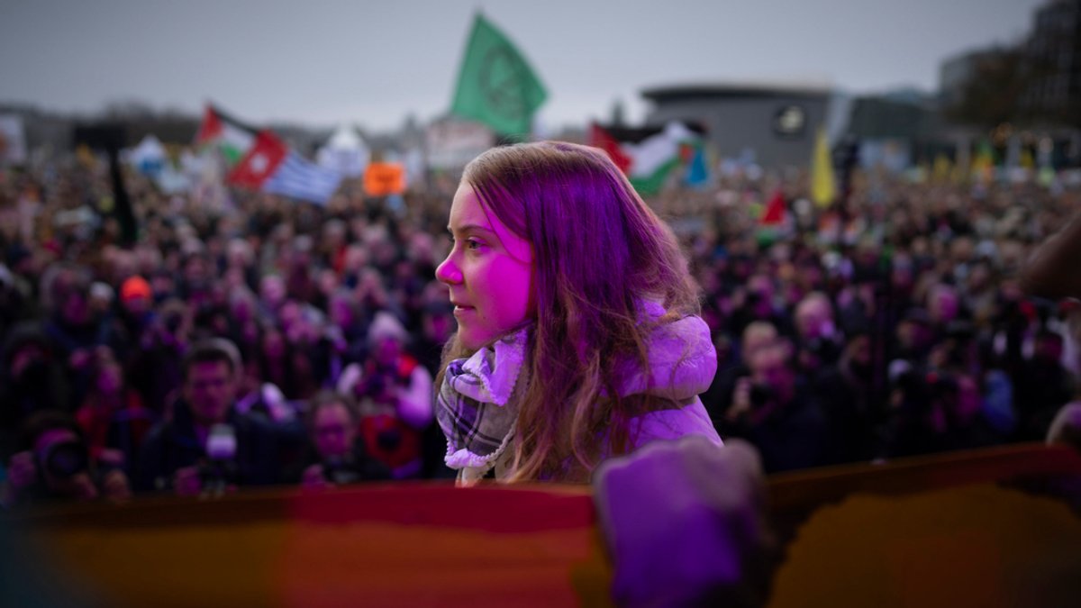Greta Thunberg bei ihrem umstrittenen Auftritt am Sonntag in Amsterdam.