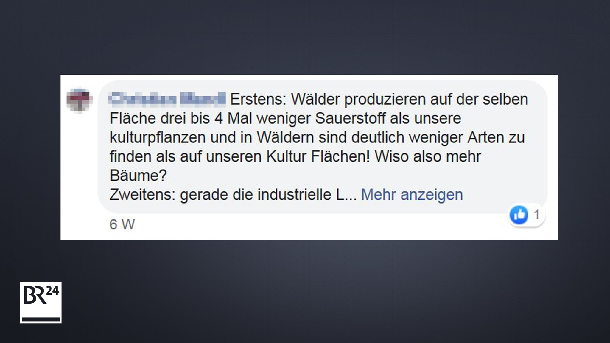 Kommentar auf BR24-Facebook