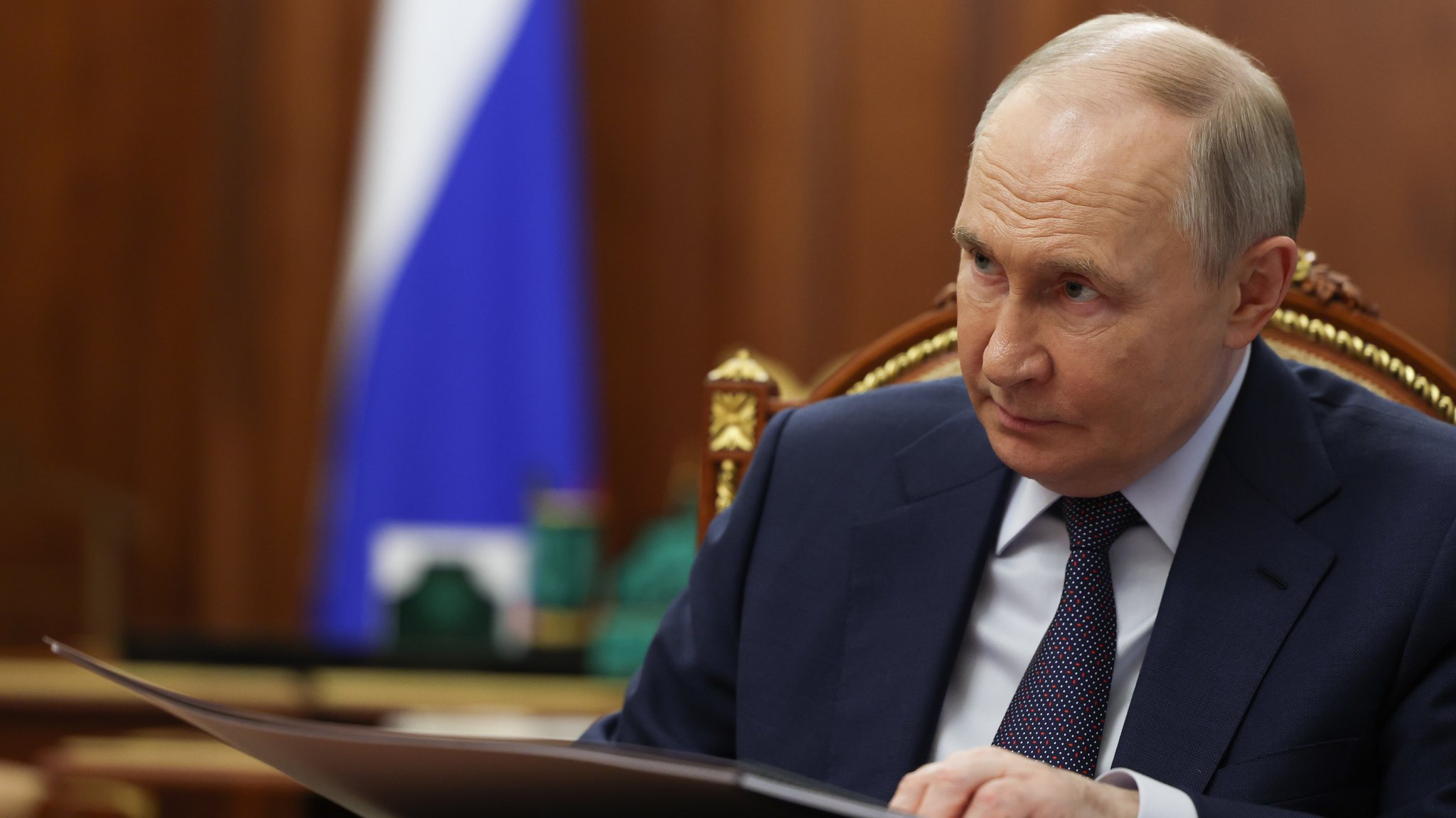 Russlands Präsident Putin auf einem von der russischen Staatsagentur Tass zur Verfügung gestellten Foto.
