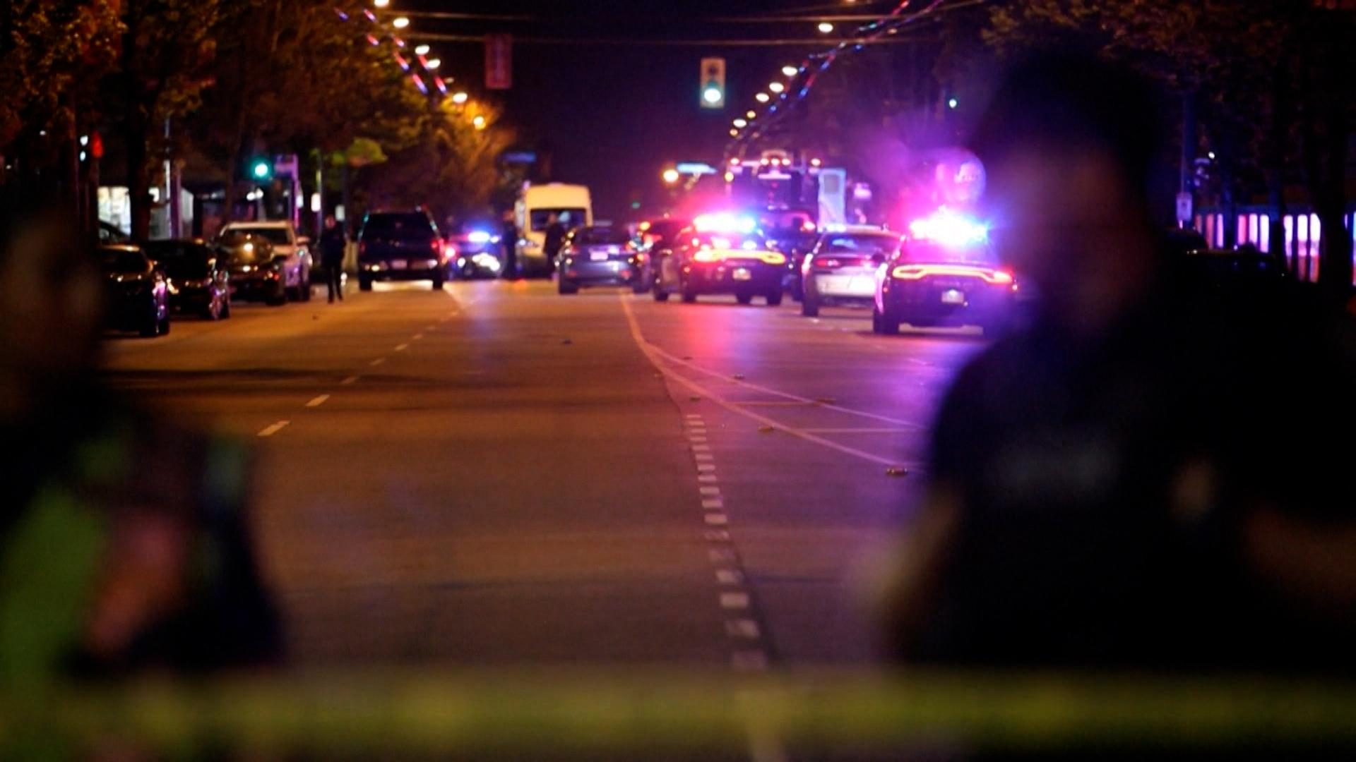 Polizeiabsperrung rund um das Straßenfest in Vancouver.