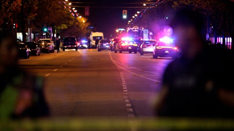 Polizeiabsperrung rund um das Straßenfest in Vancouver. | Bild: BR24 Polizeiabsperrung rund um das Straßenfest in Vancouver.