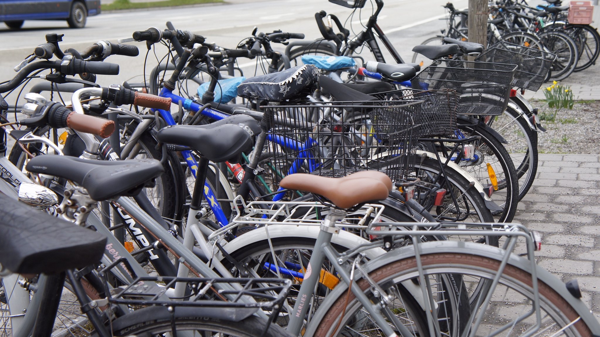 Viele Räder stehen an einem Fahrradständer in Regensburg (Symbolbild).