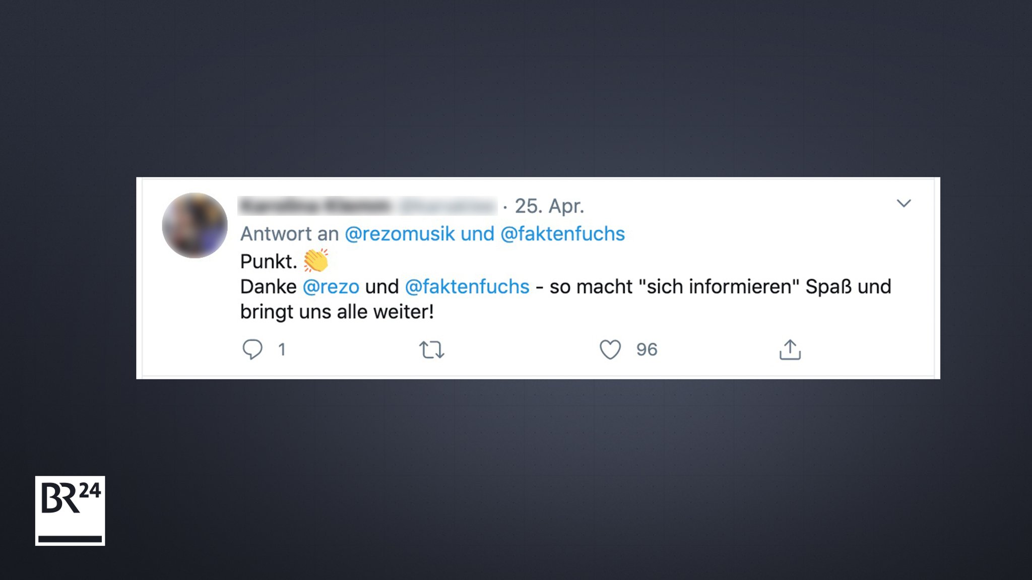 Eine Userin kommentiert auf Twitter die Debatte zwischen Rezo und #Faktenfuchs