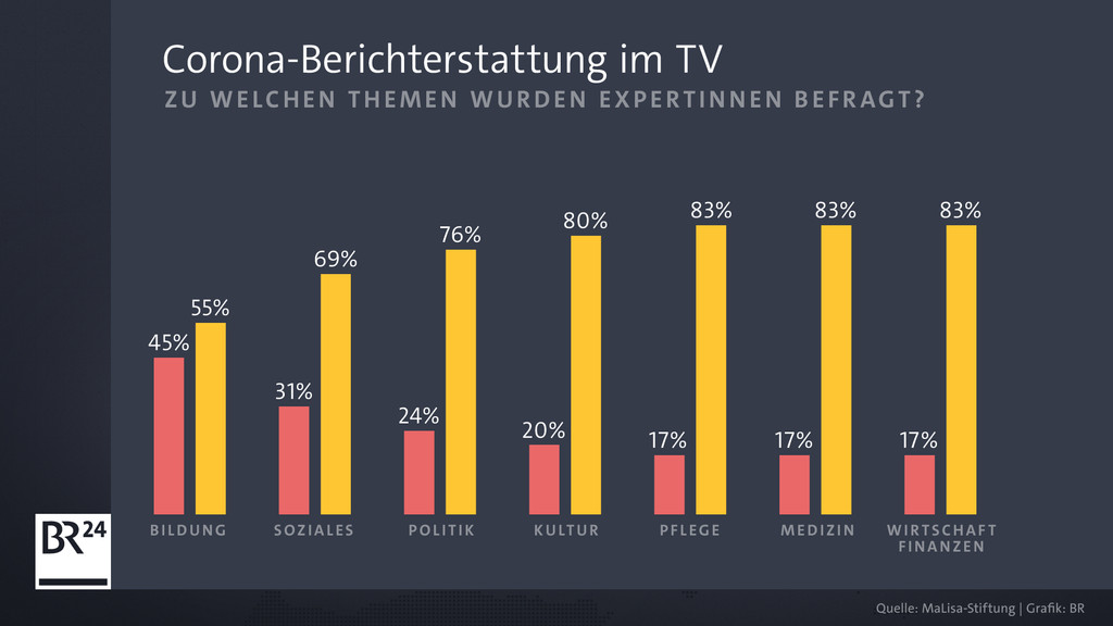 MaLisa-Studie: Zu welchen Themen werden Expertinnen im TV befragt?