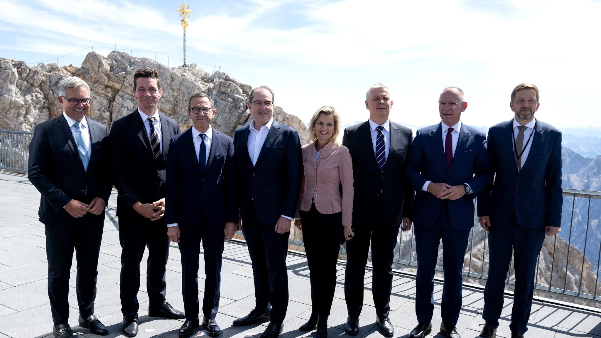 Europäische Innenminister nehmen an einem Ministertreffen auf der Zugspitze teil. 