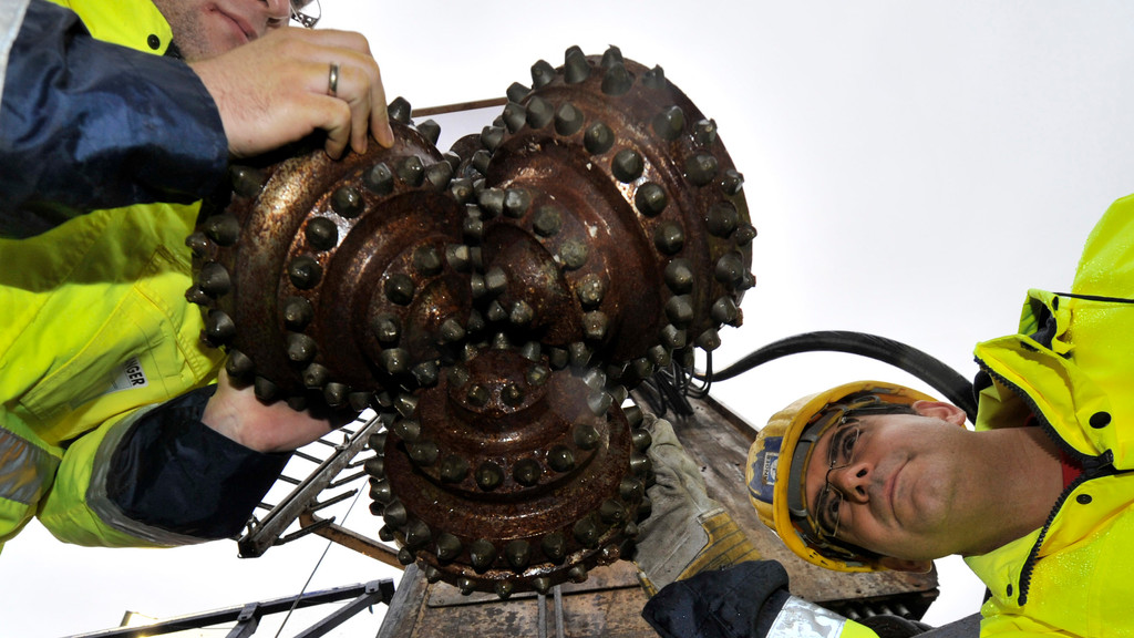 Bohrkopf für eine Geothermie-Bohrung | Bild: picture alliance / dpa | Boris Roessler Bohrkopf für eine Geothermie-Bohrung