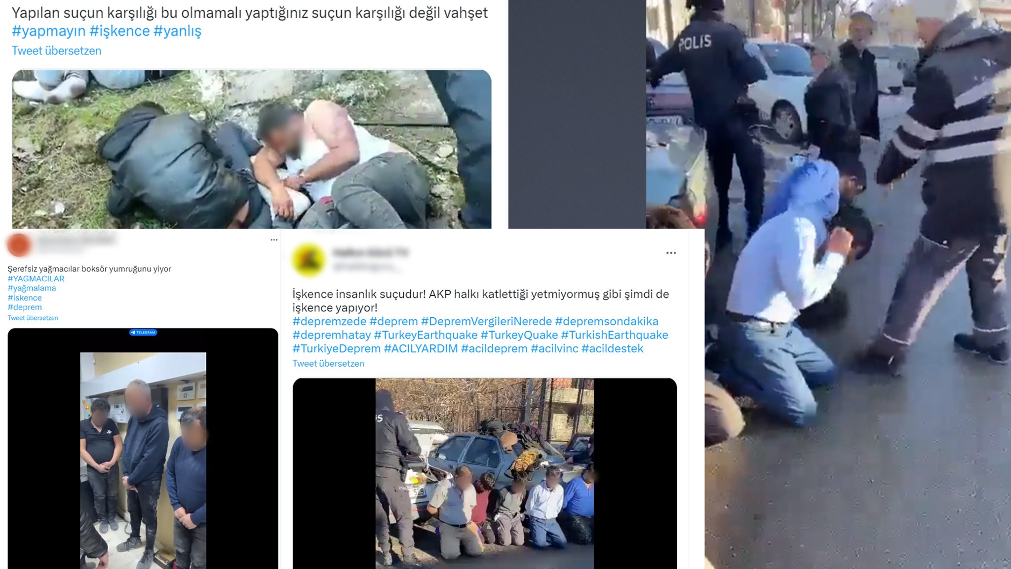 Aus den türkischen Erdbebengebieten gibt es Berichte, nach denen Menschen von der Polizei gefoltert werden.