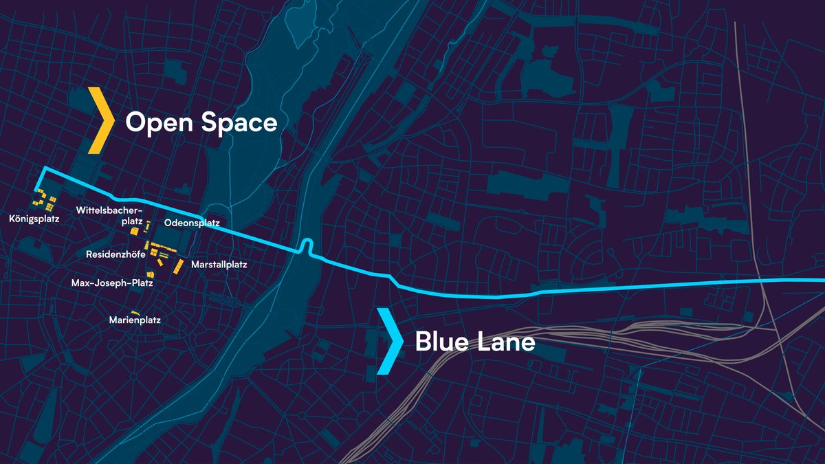 Blue Lane Richtung IAA Mobility in der Messestadt