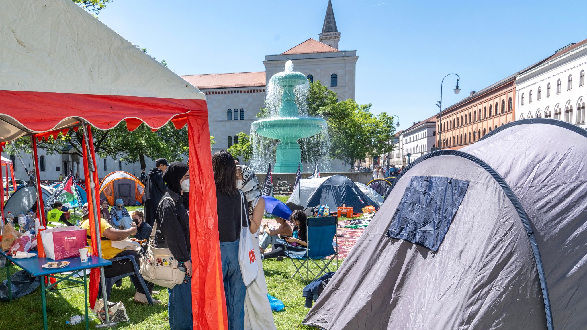 Das Pro-Palästina Protestcamp vor der LMU