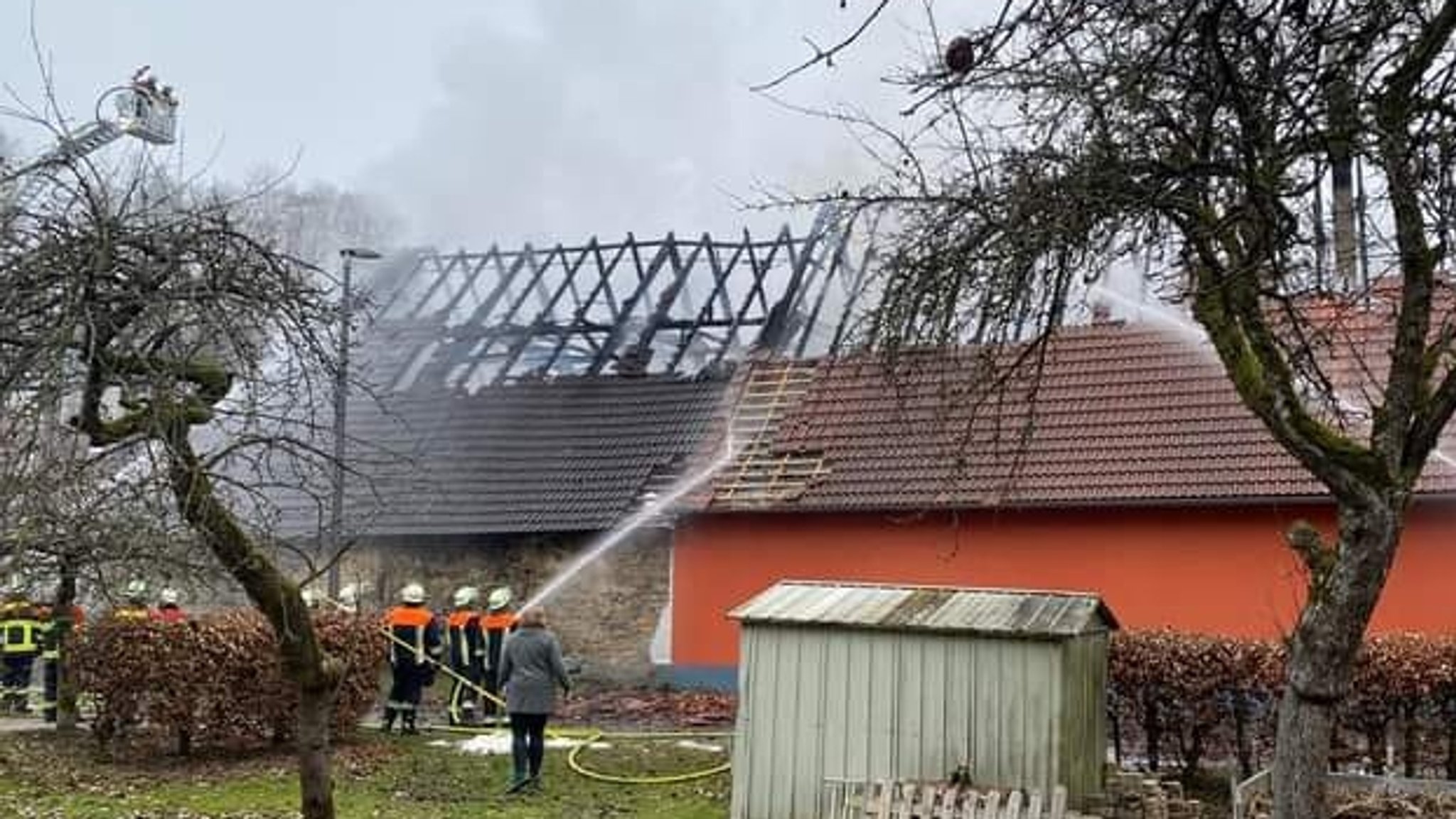 Feuerwehr im Einsatz. 