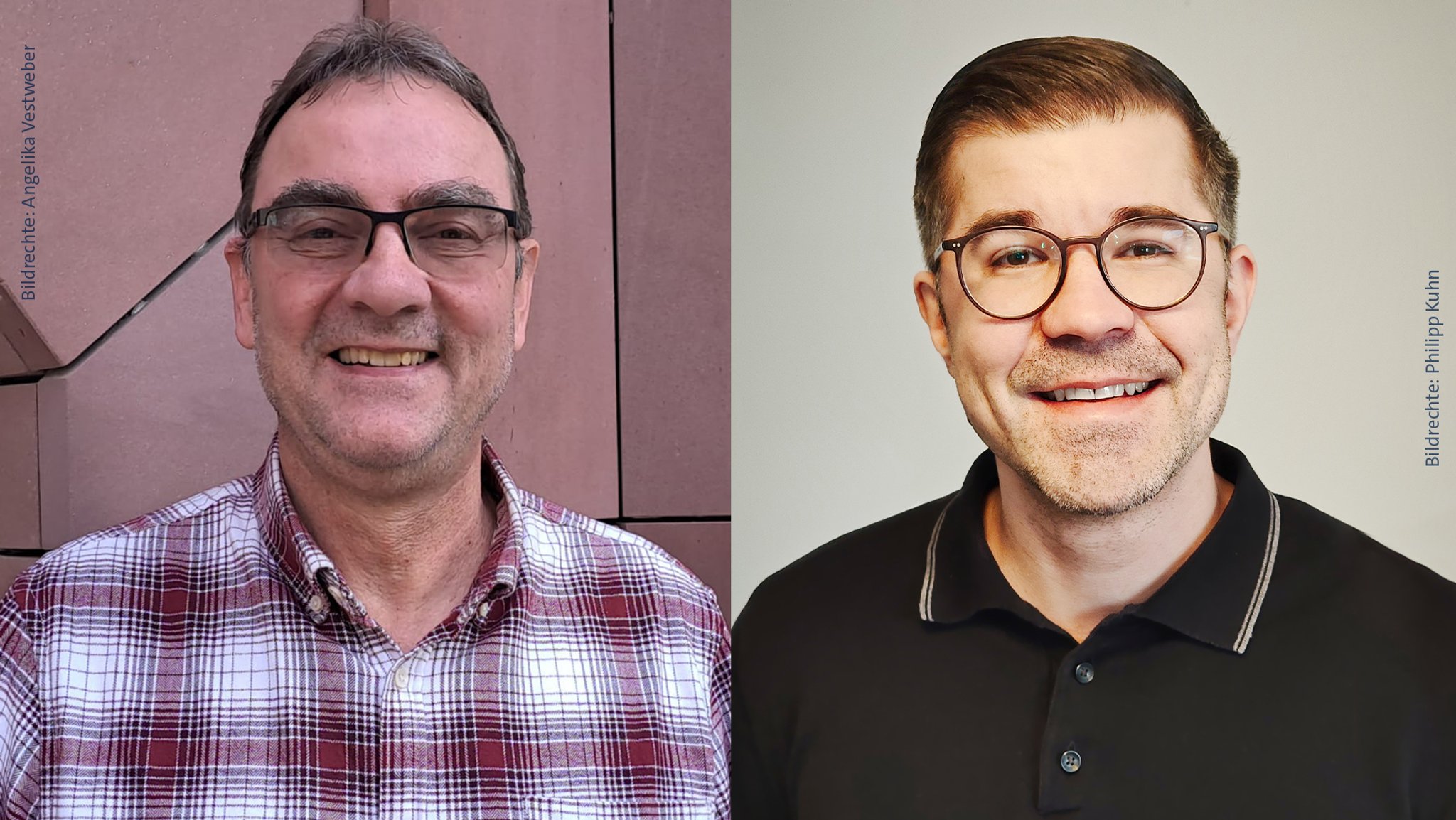 Bei der Stichwahl in Mittelsinn im Landkreis Main-Spessart stehen zwei Kandidaten auf dem Stimmzettel. Links: Dirk Schiefer, rechts: Philipp Kuhn.