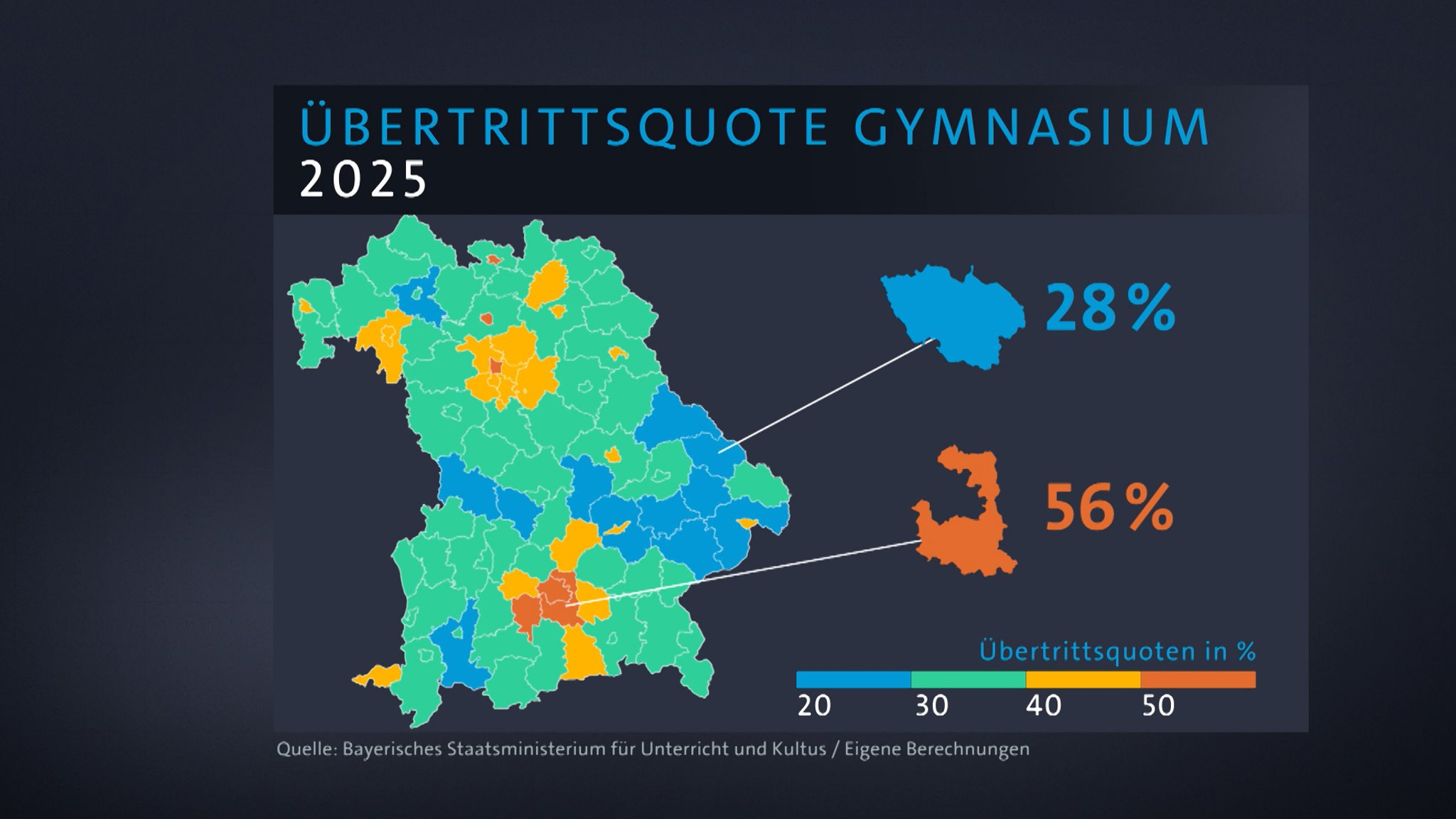 Bayern-Karte zum Übertritt.