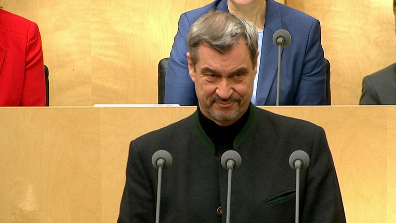 Bayerns Ministerpräsident Söder spricht im Bundesrat. | Bild: BR24 Bayerns Ministerpräsident Söder spricht im Bundesrat.