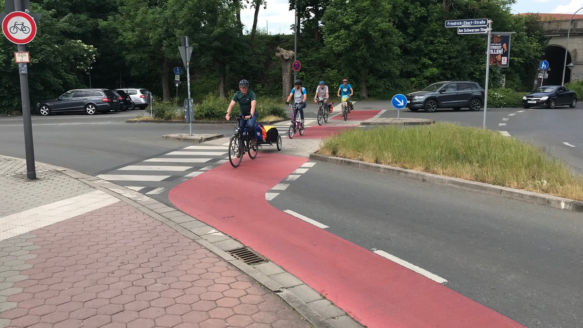Fahrradweg an der Friedrich-Ebert-Straße in Bayreuth
