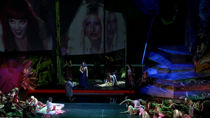 Szene auf der Bühne von "Parsifal".