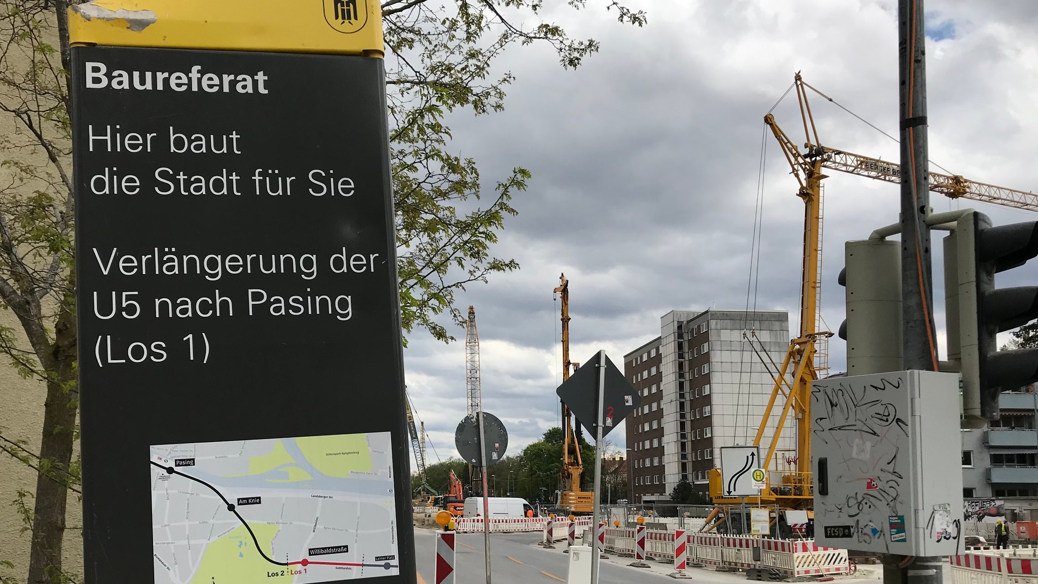 U-Bahn-Baustelle in München. 