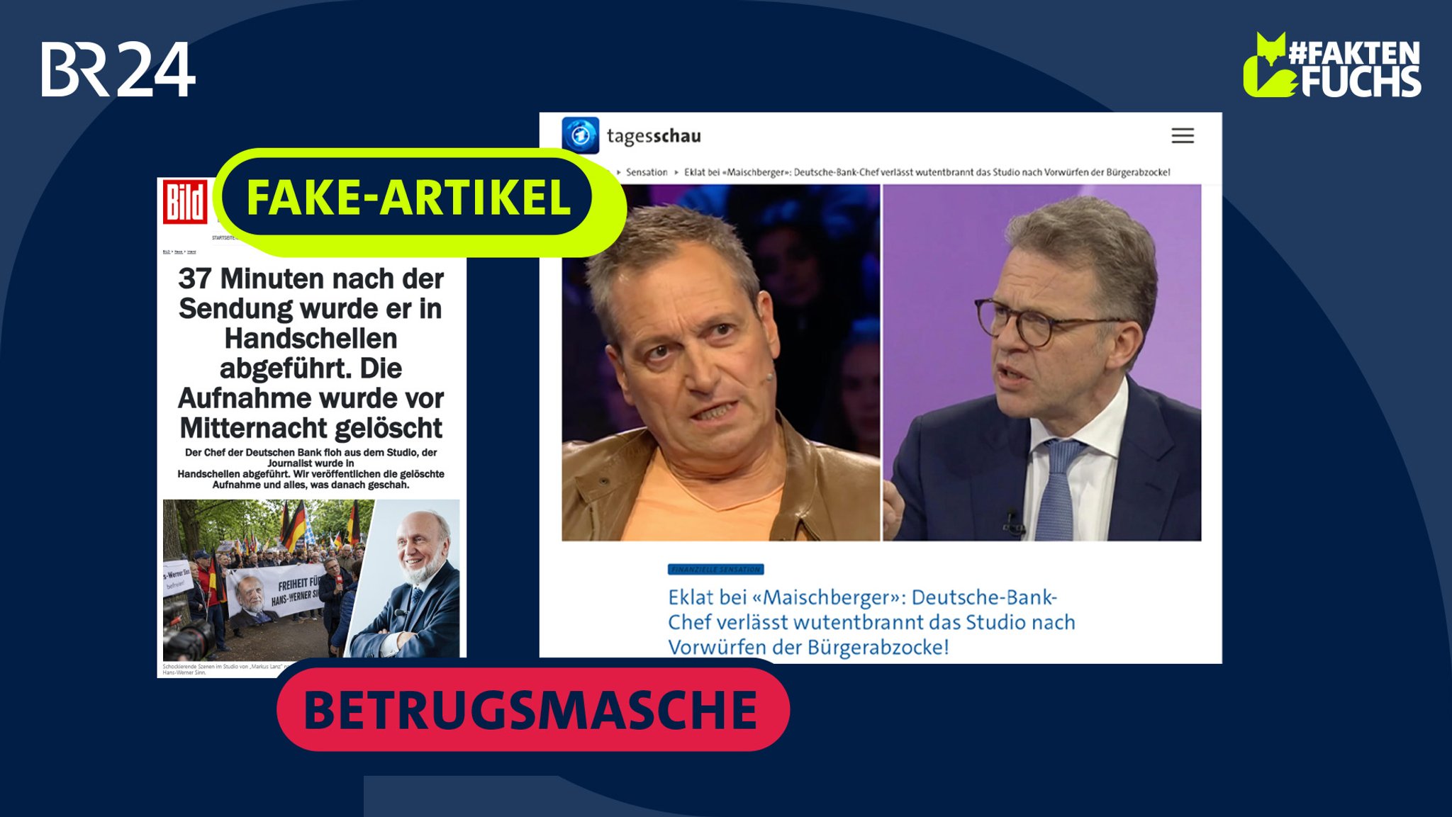 Collage von zwei gefälschten Artikeln