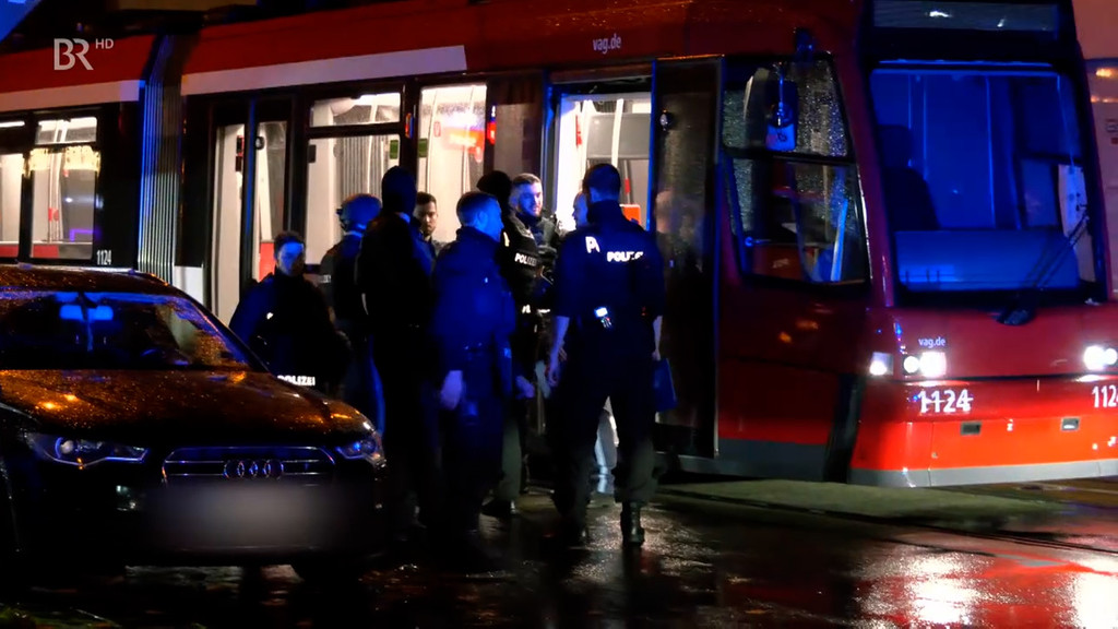 Polizeiaufgebot in der Nürnberger Südstadt.