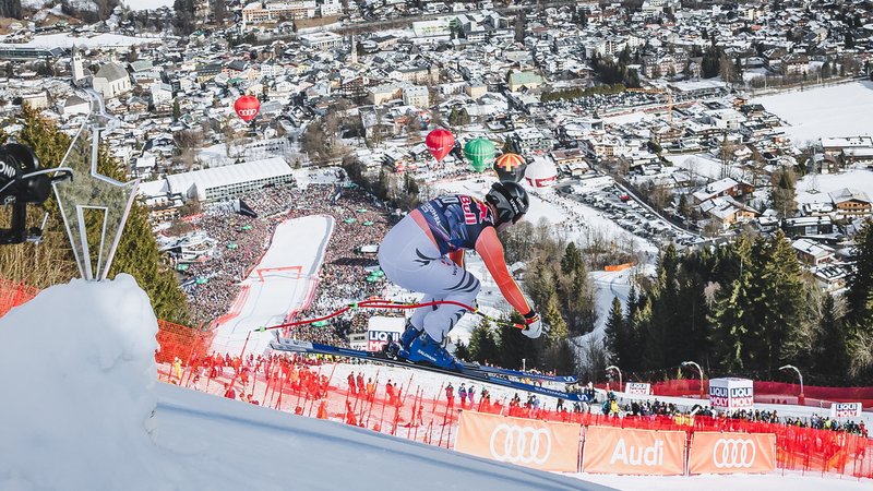 Romed Baumann bezwingt die Streif | Bild: picture alliance / EXPA / APA / picturedesk.com Romed Baumann bezwingt die Streif