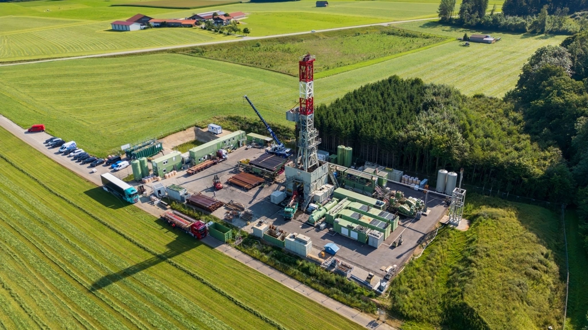 Erdgas-Probebohrung bei Reichling im Landkreis Landsberg am Lech.