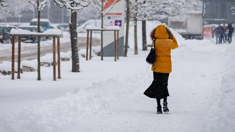 Viel Schnee gibt es auch in Nürnberg | Bild: pa/dpa/Daniel Karmann Viel Schnee gibt es auch in Nürnberg