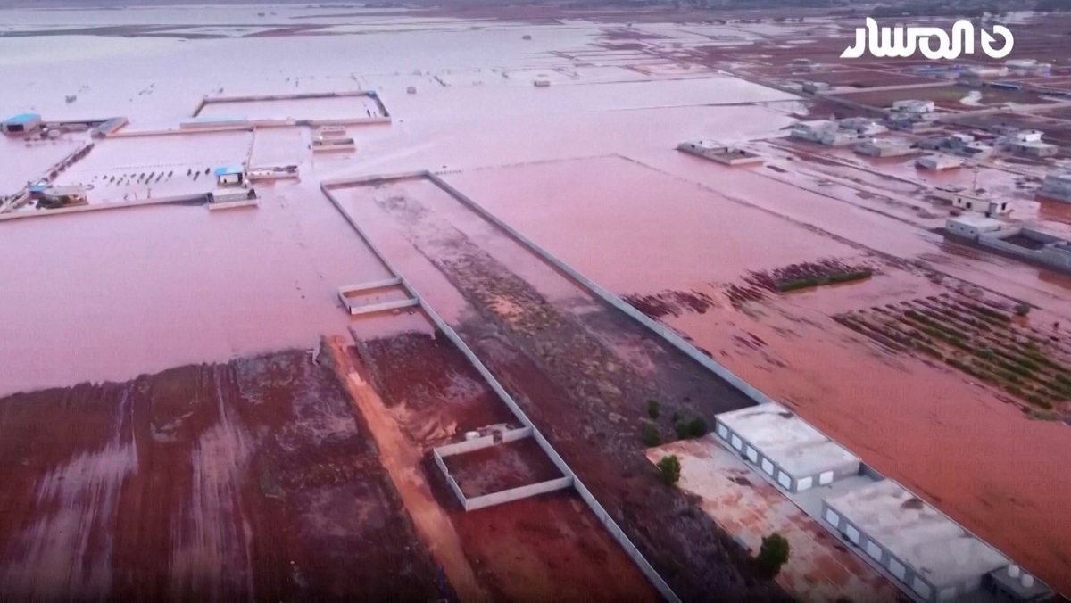 Überschwemmte Gebiete in Libyen.