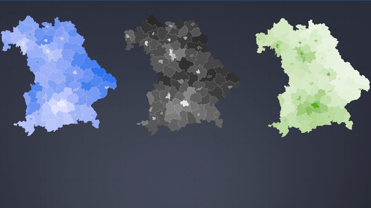 Bayern hat nicht überall gleich gewählt – hier gibt's die Ergebnisse für jeden Landkreis.