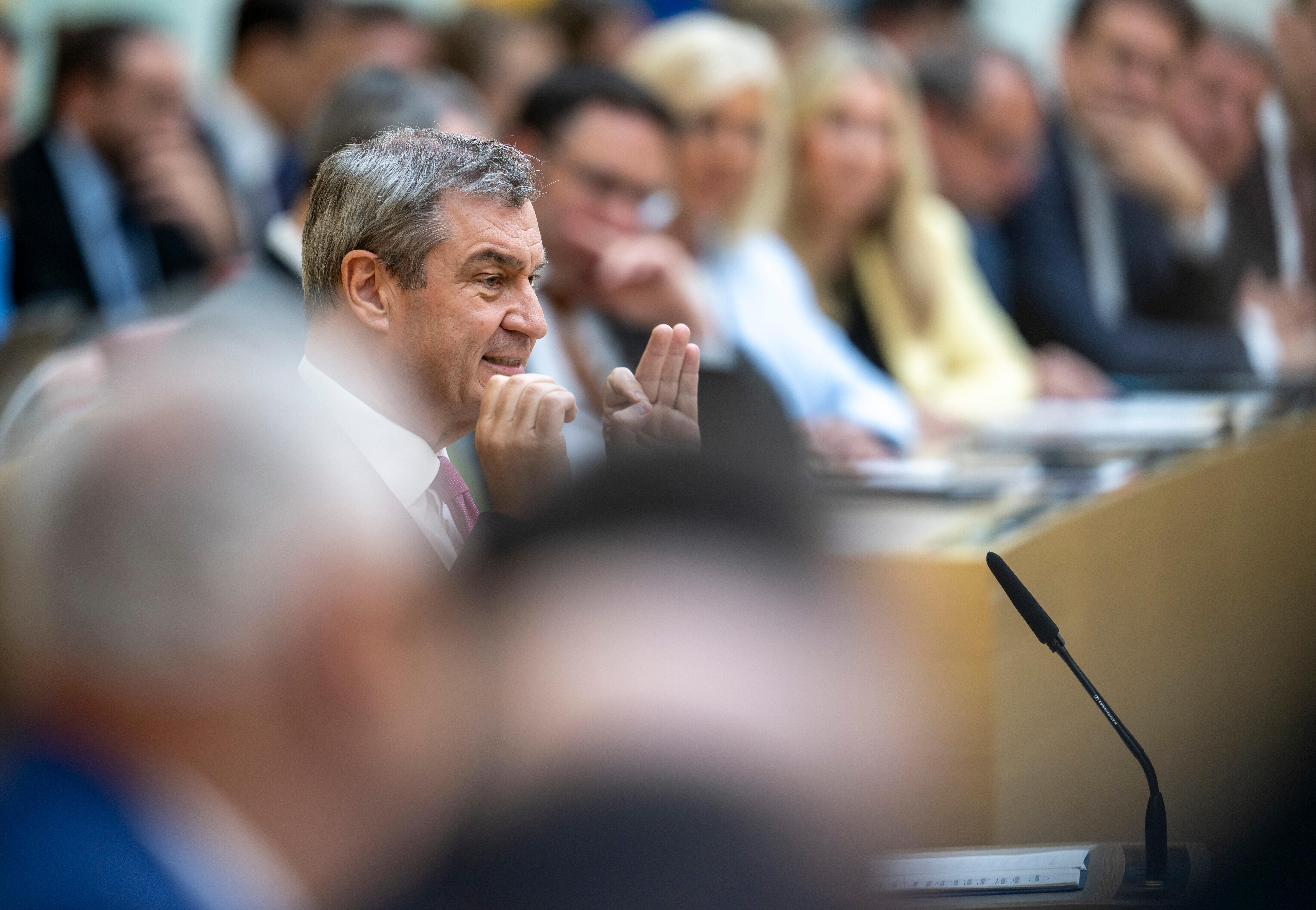 Ministerpräsident Markus Söder im Landtag 