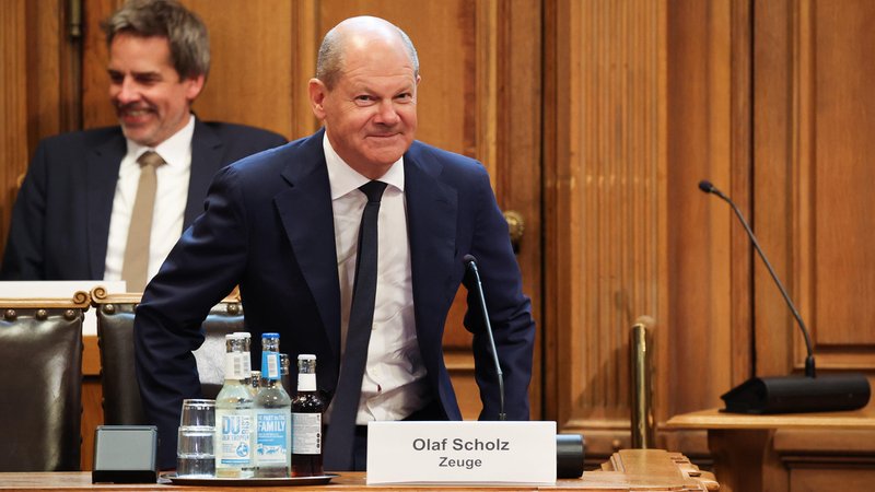 Bundeskanzler Olaf Scholz (SPD) im August 2022 im Parlamentarischen Untersuchungsausschuss "Cum-Ex" der Hamburgischen Bürgerschaft