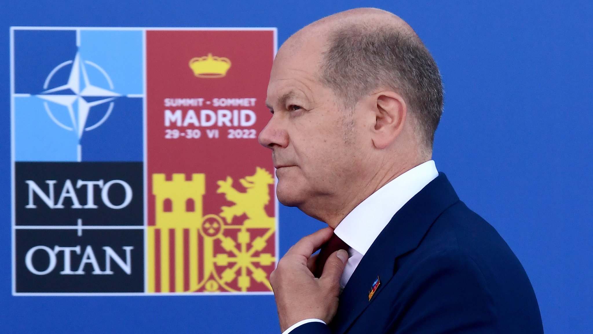 Kanzler Olaf Scholz am 30. Juni 2022 beim Nato-Gipfel in Madrid.