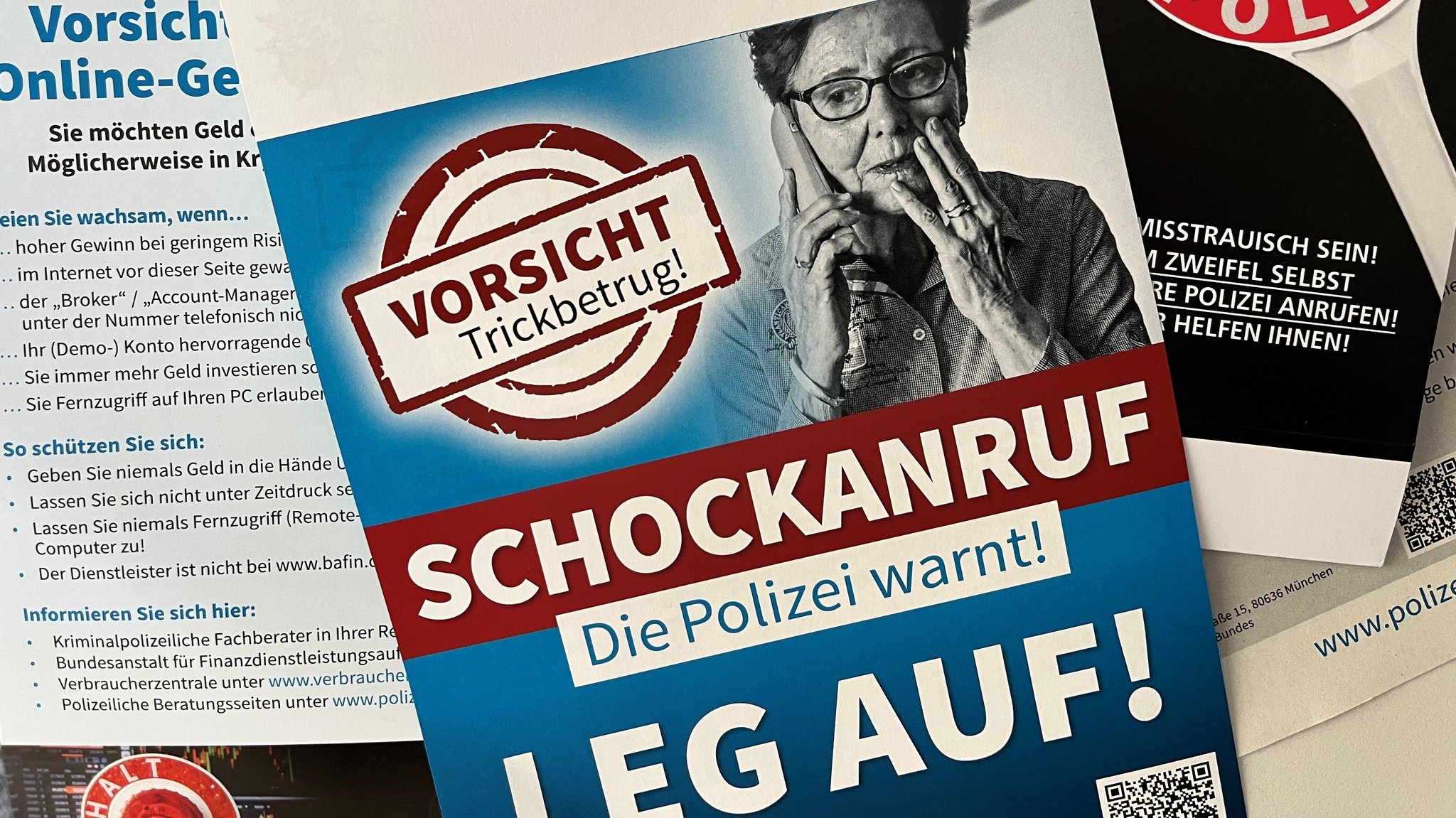 Info-Material der Polizei zu Schockanrufen.