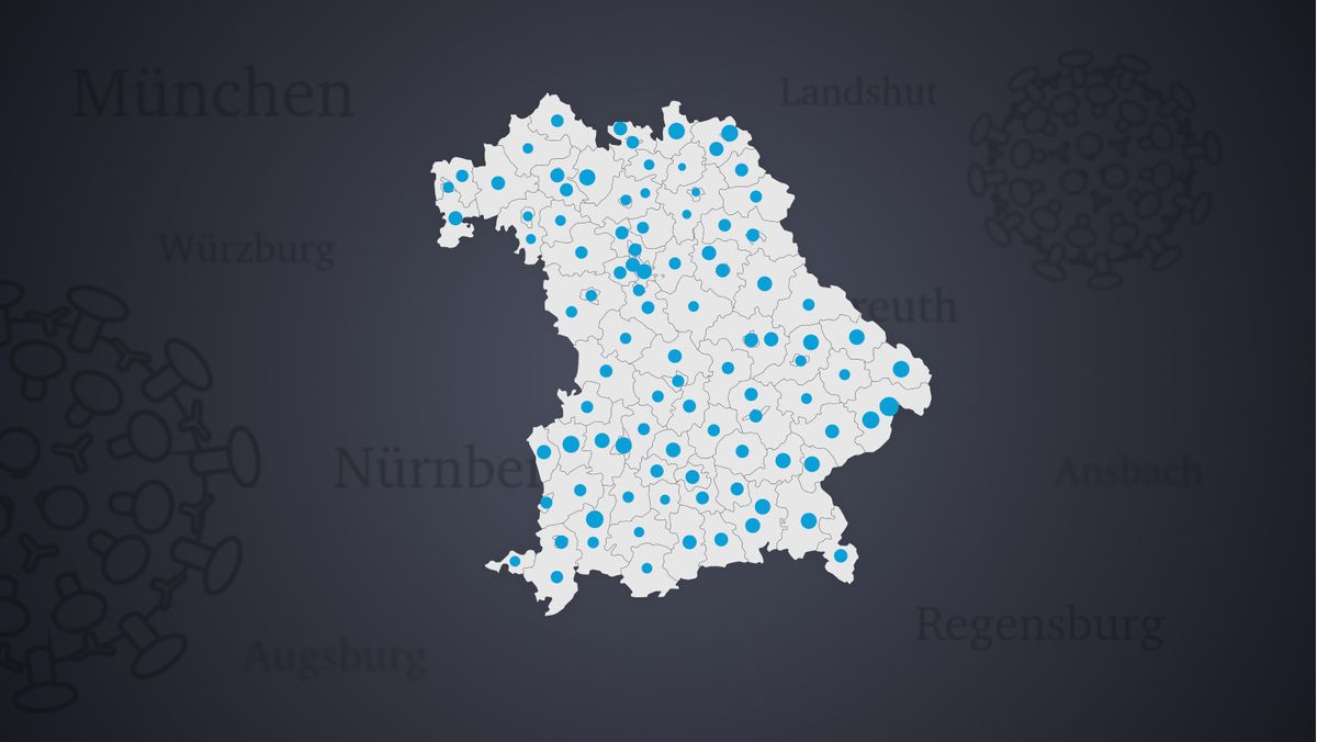Symbolbild Bayernkarte mit Landkreisen