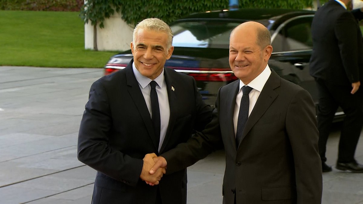 Bundeskanzler Scholz und der israelische Ministerpräsident Lapid am 12.09.222 in Berlin.