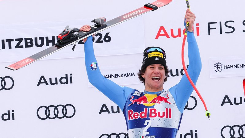 Abfahrtssieger Giovanni Franzoni | Bild: picture alliance / abaca | IPA Sport/ABACA Abfahrtssieger Giovanni Franzoni