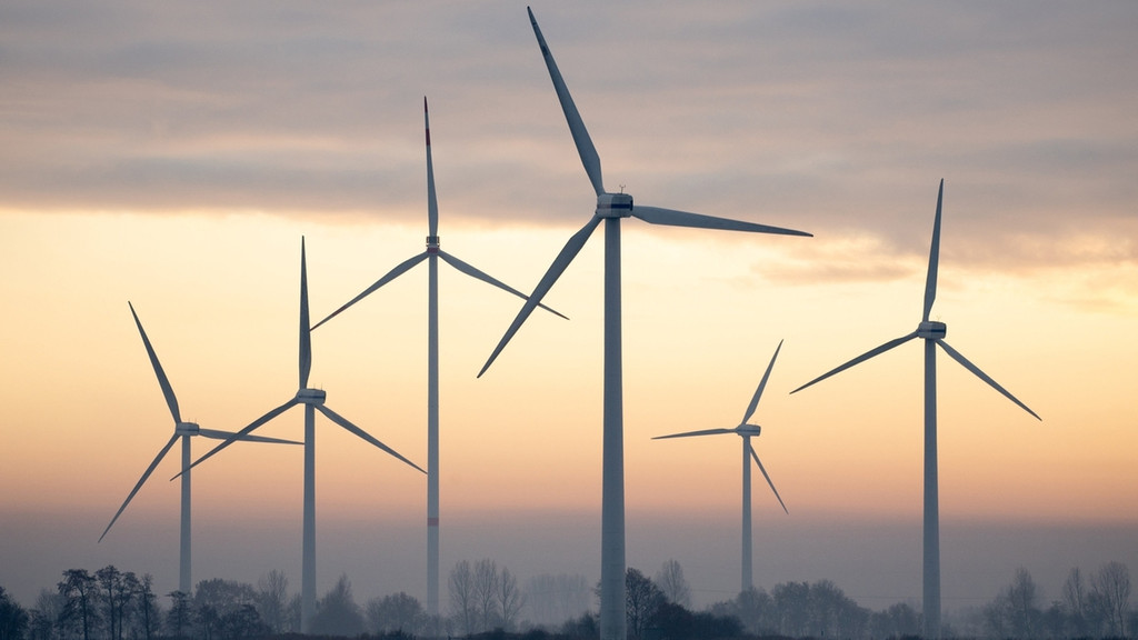 Windkraftanlagen in Niedersachsen | Bild: dpa-Bildfunk/Hauke-Christian Dittrich Windkraftanlagen in Niedersachsen