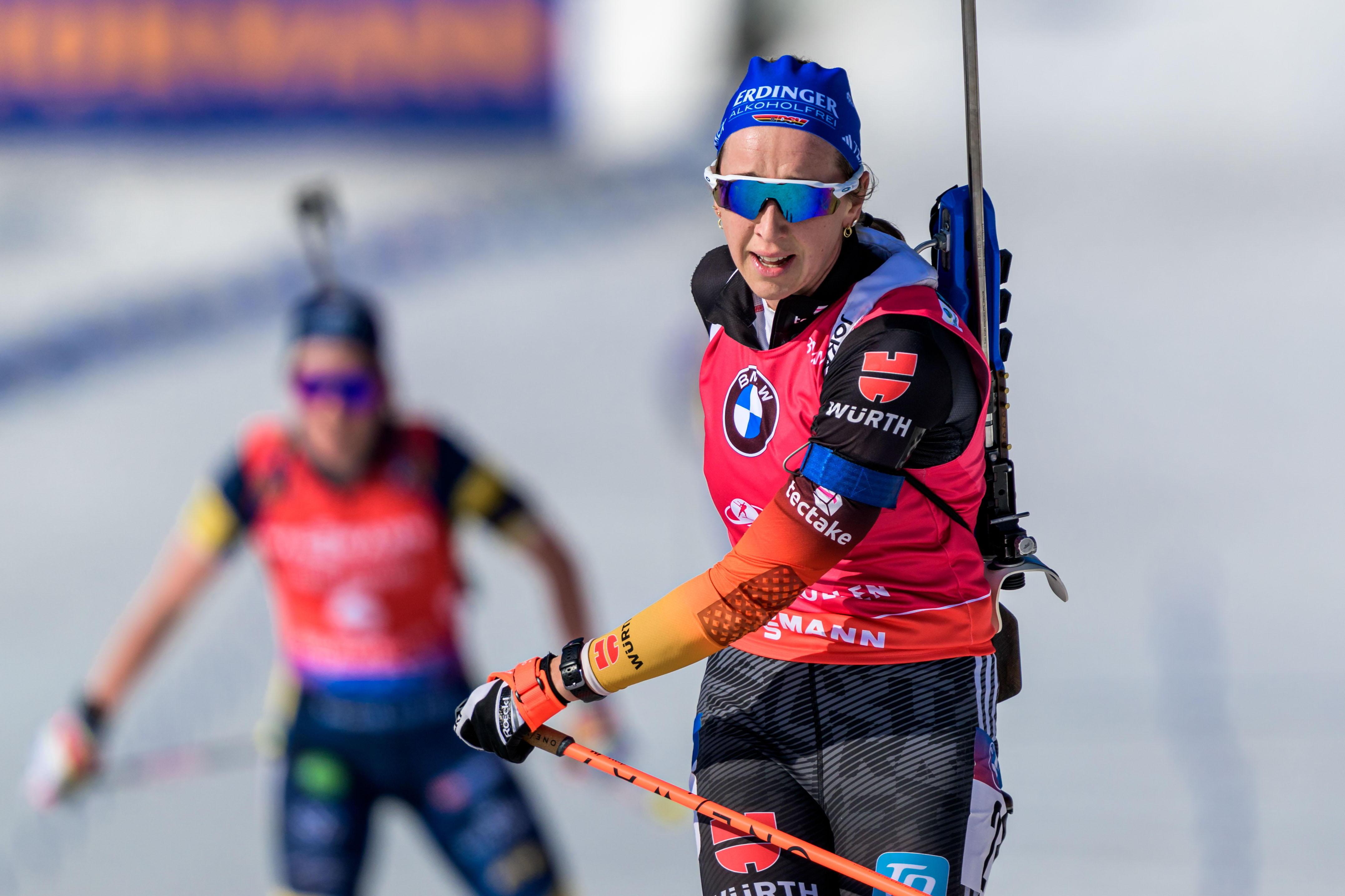 Franziska Preuß beim Moment ihres größten Triumphs