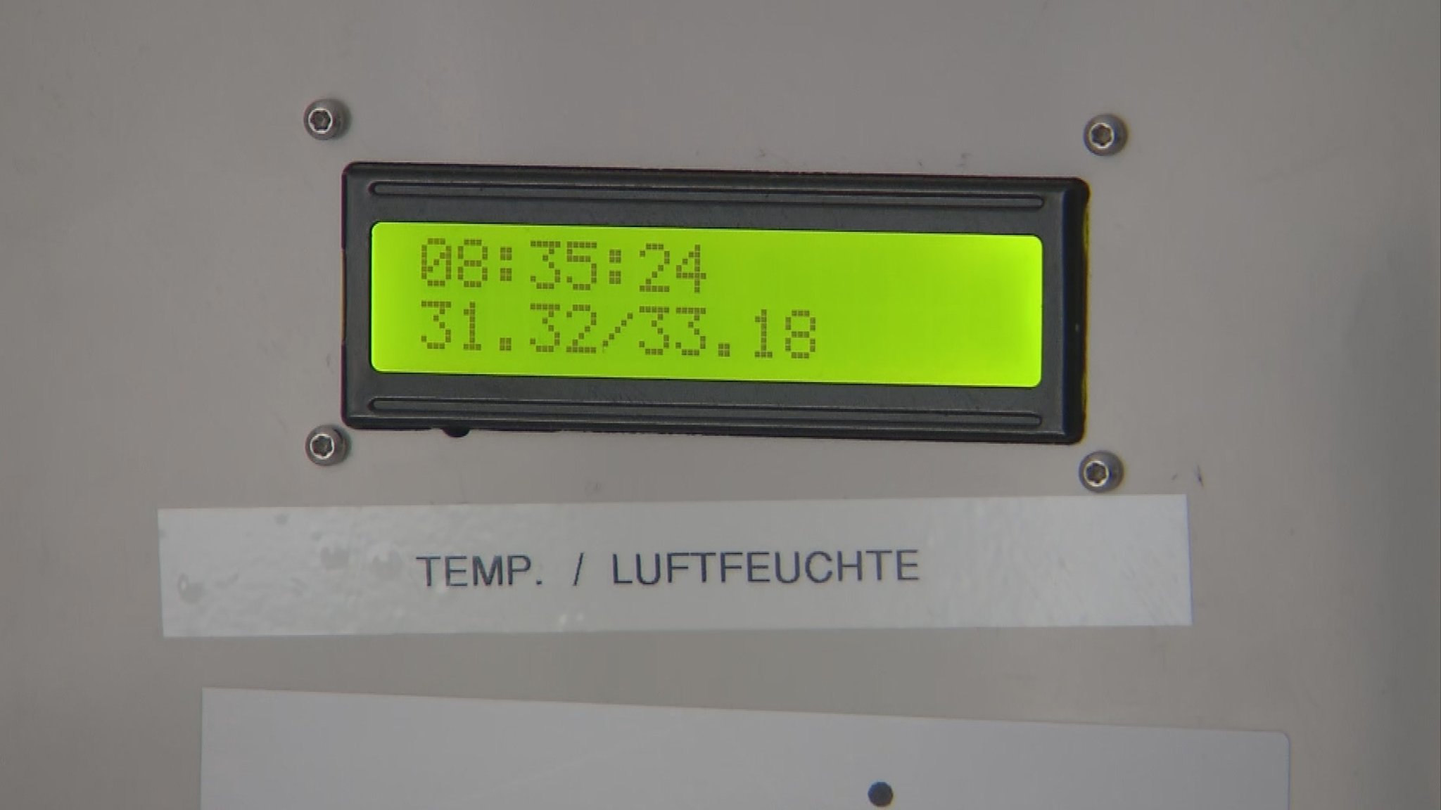 Ein Thermometer zeigt mehr als 31 Grad. 