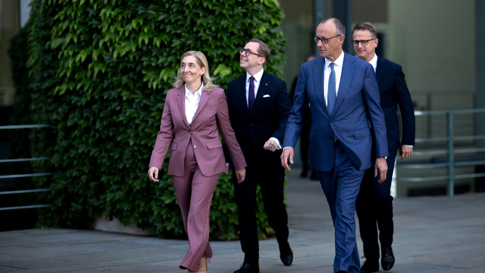 Nina Warken, Philipp Amthor, Friedrich Merz und Carsten Linnemann (vlnr) 