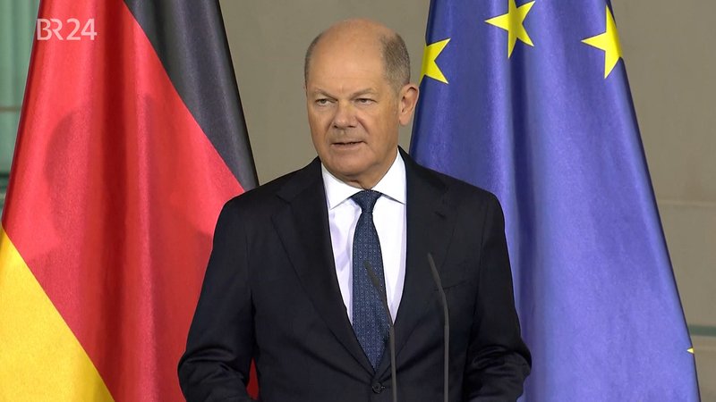 Das Statement von Scholz zu Trumps Ansprüchen | Bild: BR Das Statement von Scholz zu Trumps Ansprüchen