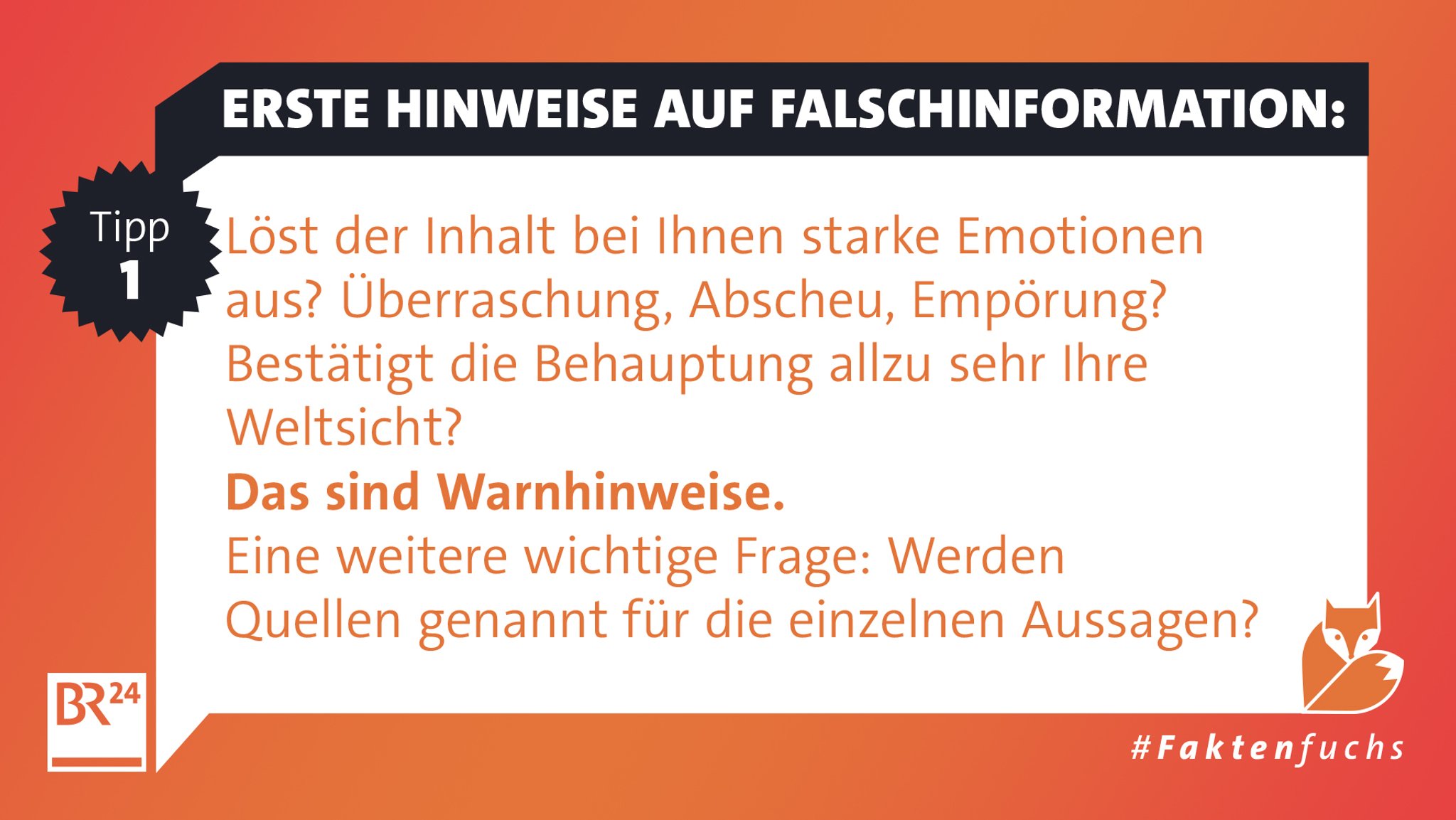 Starke Gefühle können ein Warnhinweis sein: Es könnte sich um Falschinformation handeln.