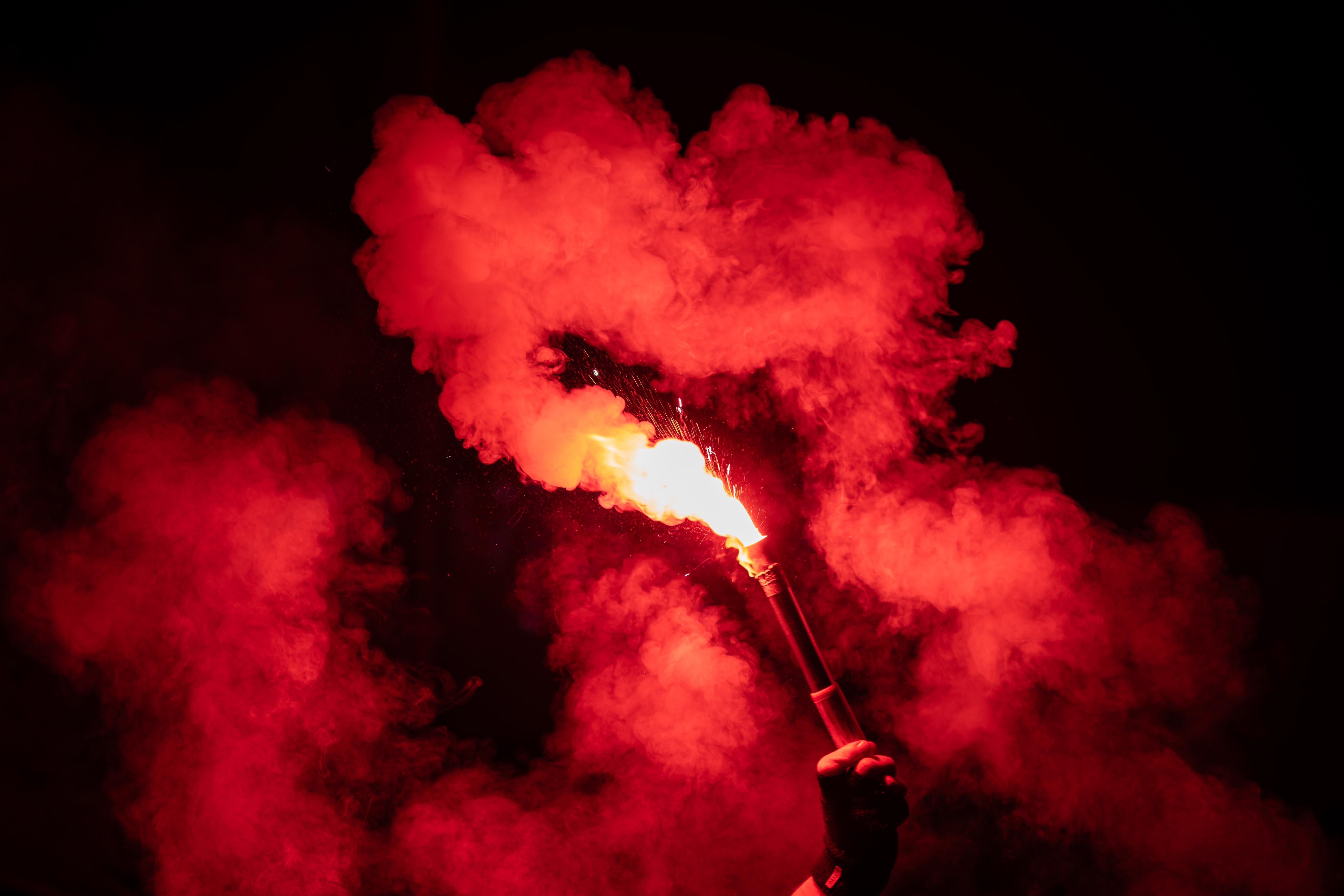 During Mass: Flare thrown into church
