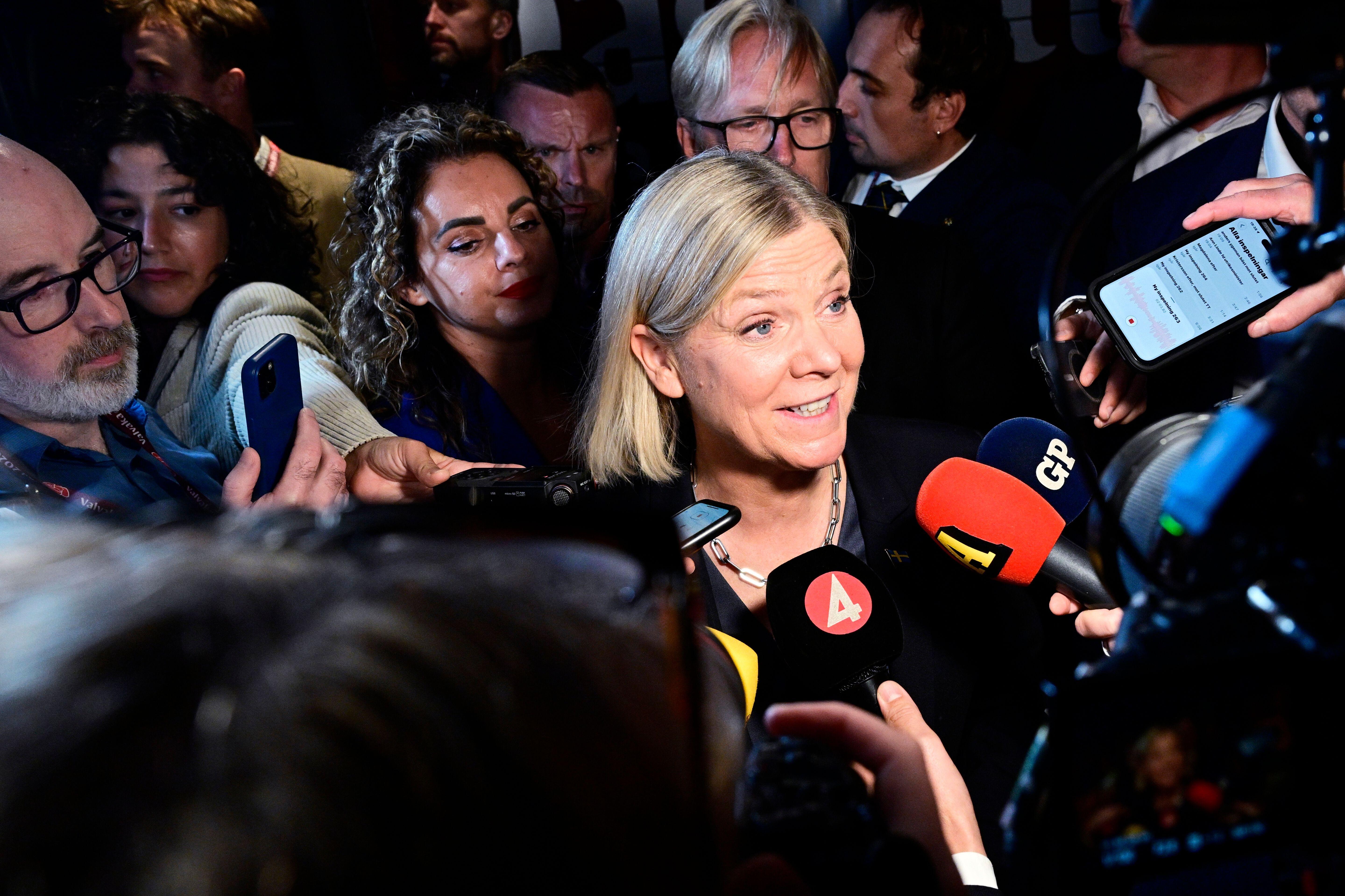 Oppositionsführerin Magdalena Andersson von den Sozialdemokraten