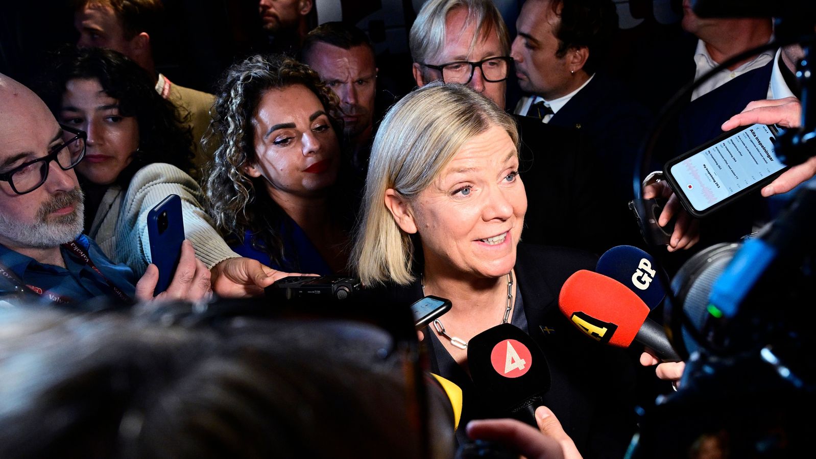 Photo: br.de Oppositionsführerin Magdalena Andersson von den Sozialdemokraten