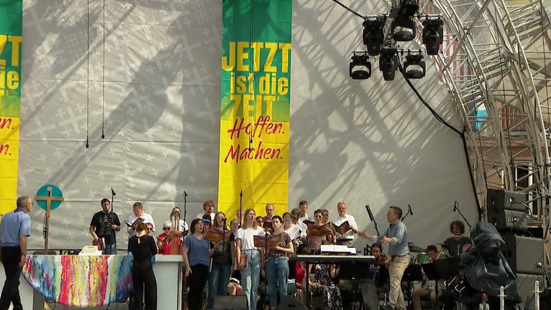 Bühne beim Kirchentag in Nürnberg
