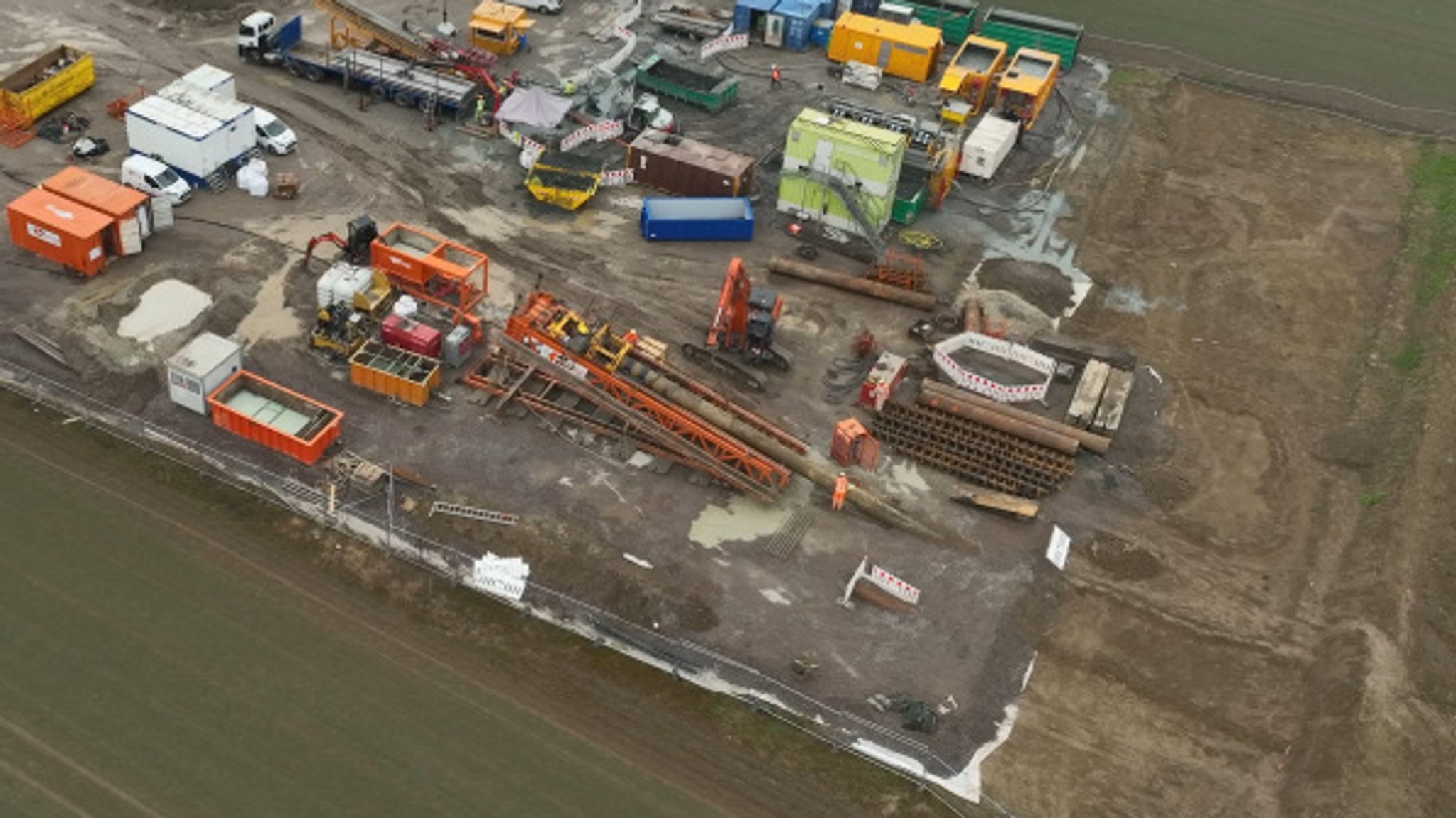 Die Baustelle für die Bohrarbeiten