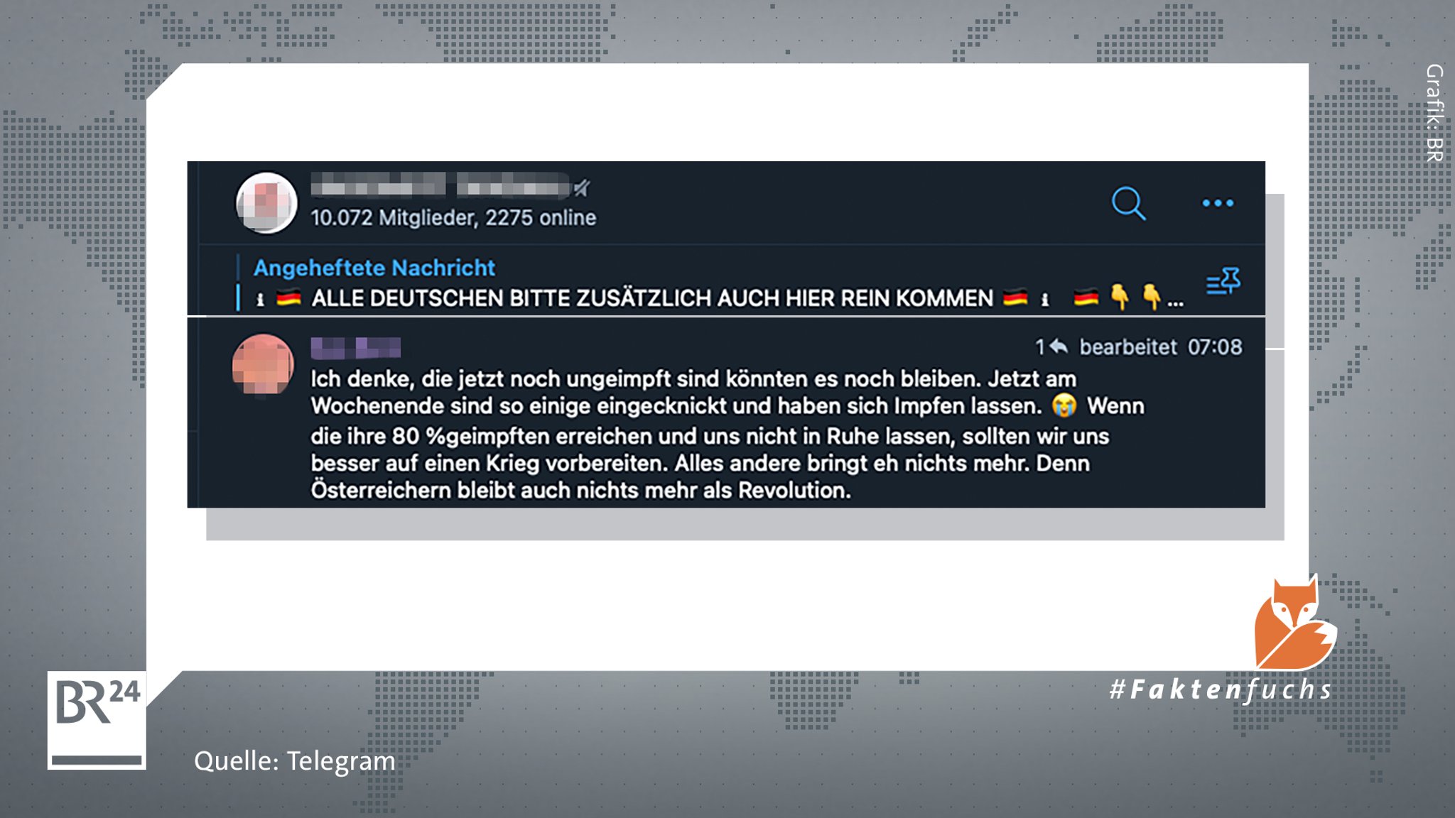 Nachricht in einer Telegram-Gruppe