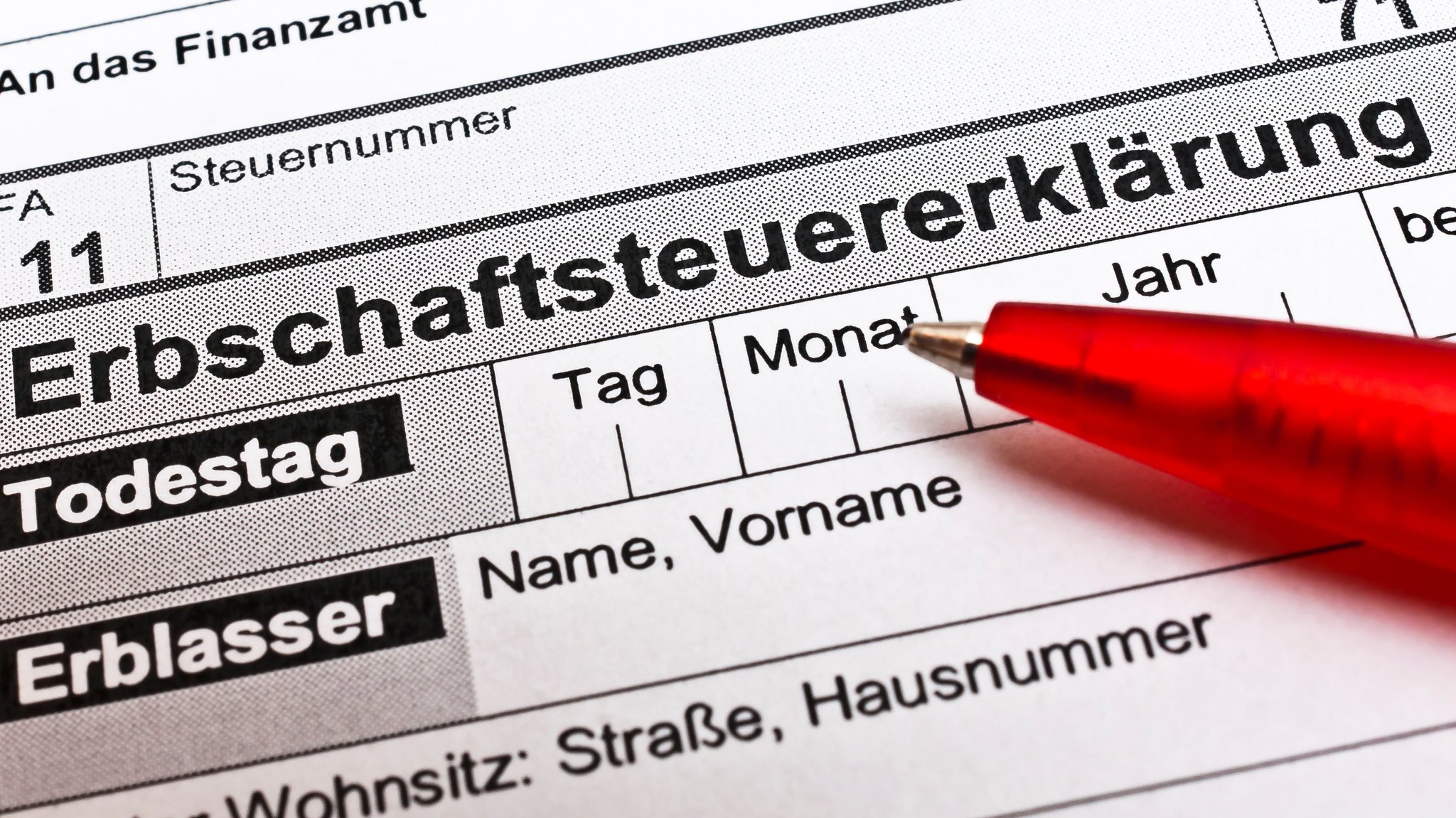 Erbschaftssteuererklärung für das Finanzamt.