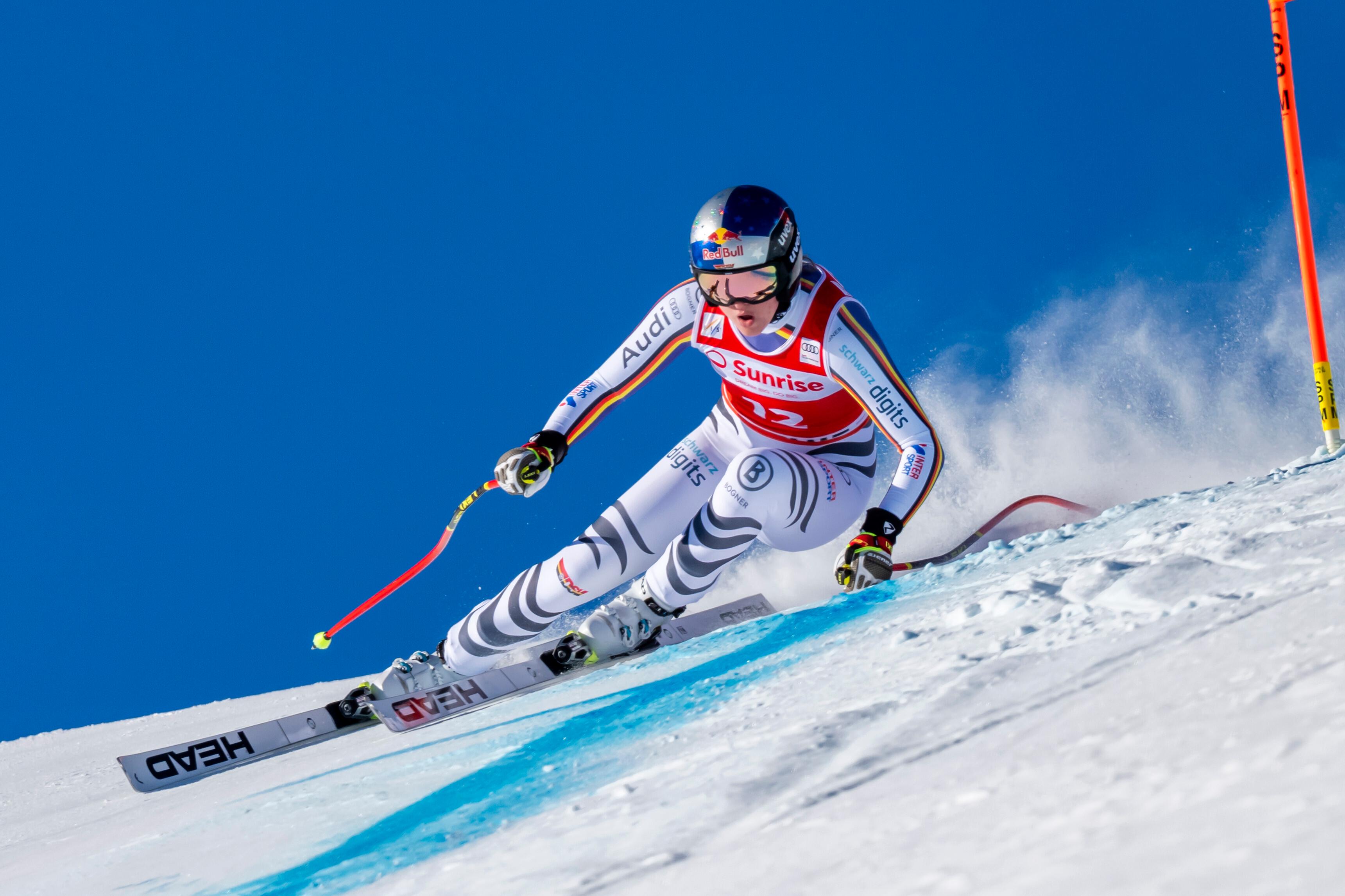 Die Siegerin Emma Aicher in St. Moritz