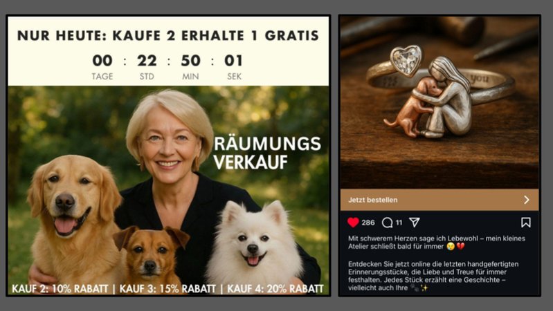 Fake-Shops: Warum "Claudias Atelier" nur eine KI ist. | Bild: Screenshots Fake-Shops: Warum "Claudias Atelier" nur eine KI ist.