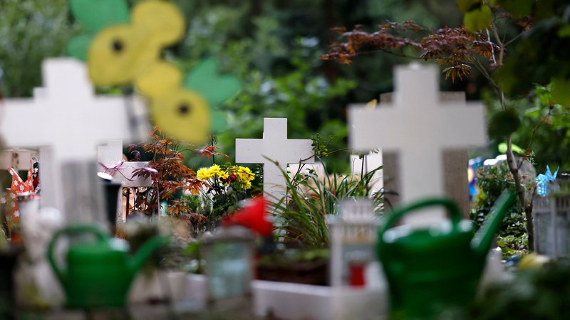 Kindergräber mit Windspielen | Bild: picture alliance/ Panama Pictures/ Christoph Hardt Kindergräber mit Windspielen